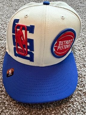 Detroit Pistons Draft Hat White & Royal Blue Snapback